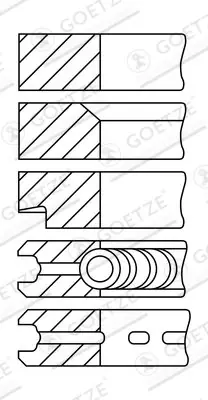 Zestaw pierścieni tłokowych GOETZE ENGINE 08-101000-00 Bestseller