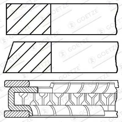 Zestaw pierścieni tłokowych GOETZE ENGINE 08-102700-00 Oferta czasowa