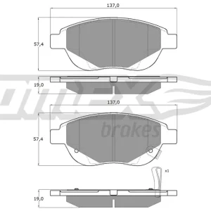 Super okazja Zestaw klocków hamulcowych, hamulce tarczowe TOMEX BRAKES TX 14-86