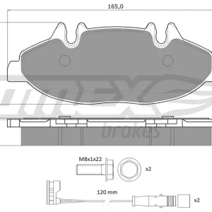 Popularny Zestaw klocków hamulcowych, hamulce tarczowe TOMEX BRAKES TX 15-02