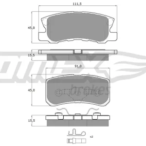 Zestaw klocków hamulcowych, hamulce tarczowe TOMEX BRAKES TX 15-04 Kup online