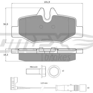 Bezpieczne zakupy Zestaw klocków hamulcowych, hamulce tarczowe TOMEX BRAKES TX 15-13