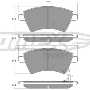 Ostatnie sztuki Zestaw klocków hamulcowych, hamulce tarczowe TOMEX BRAKES TX 15-19