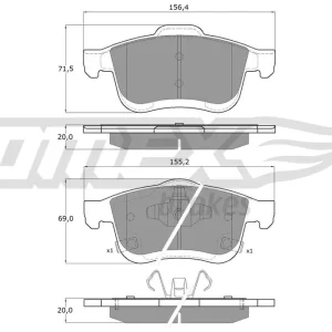 Zestaw klocków hamulcowych, hamulce tarczowe TOMEX BRAKES TX 15-251 Darmowy zwrot
