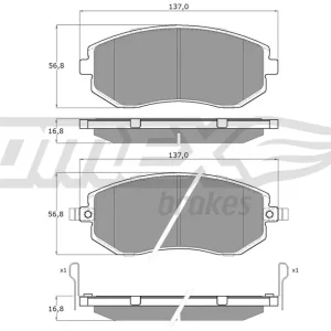 Darmowy zwrot Zestaw klocków hamulcowych, hamulce tarczowe TOMEX BRAKES TX 15-36