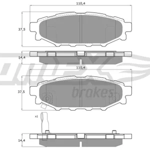 Zestaw klocków hamulcowych, hamulce tarczowe TOMEX BRAKES TX 15-37 Ekspresowa dostawa