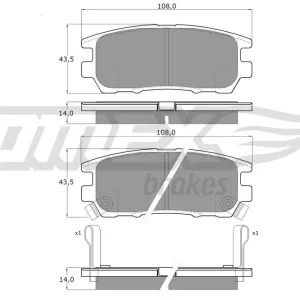 Wybór klientów Zestaw klocków hamulcowych, hamulce tarczowe TOMEX BRAKES TX 15-44