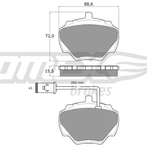 Wyprzedaż Zestaw klocków hamulcowych, hamulce tarczowe TOMEX BRAKES TX 15-50