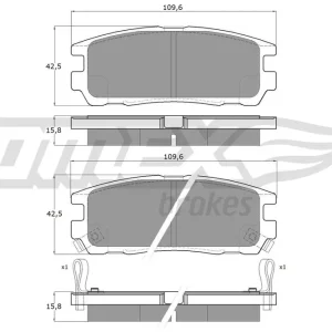 Kup online Zestaw klocków hamulcowych, hamulce tarczowe TOMEX BRAKES TX 15-55