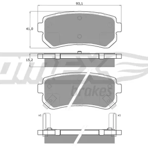 Zestaw klocków hamulcowych, hamulce tarczowe TOMEX BRAKES TX 15-66 Cena promocyjna