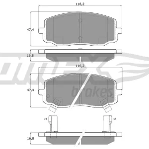 Nowy Zestaw klocków hamulcowych, hamulce tarczowe TOMEX BRAKES TX 15-74