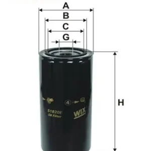 Darmowy zwrot Filtr oleju WIX FILTERS 51820E