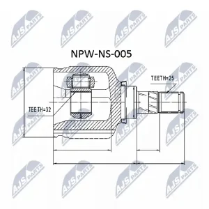 Zestaw przegubu, wał napędowy NTY NPW-NS-005 Nie przegap