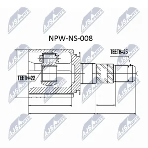Tylko do końca tygodnia Zestaw przegubu, wał napędowy NTY NPW-NS-008