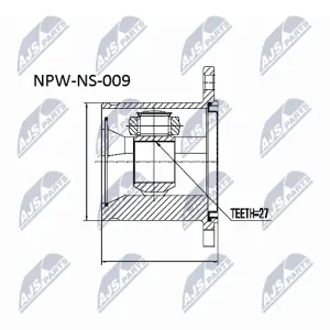 Zestaw przegubu, wał napędowy NTY NPW-NS-009 Oferta czasowa