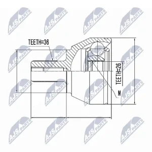 Bestseller Zestaw przegubu, wał napędowy NTY NPZ-FR-027