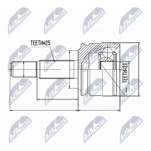 Bestseller Zestaw przegubu, wał napędowy NTY NPZ-MS-020