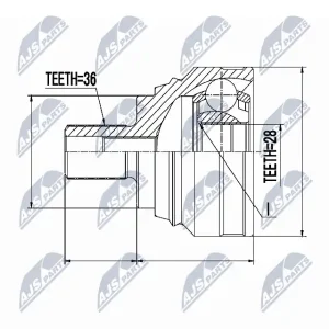 Zestaw przegubu, wał napędowy NTY NPZ-VW-040 Oferta czasowa
