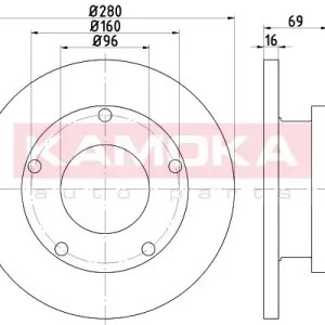 Tarcza hamulcowa KAMOKA 103202 1387152 tył FORD TRANSIT 06 Sprawdź teraz